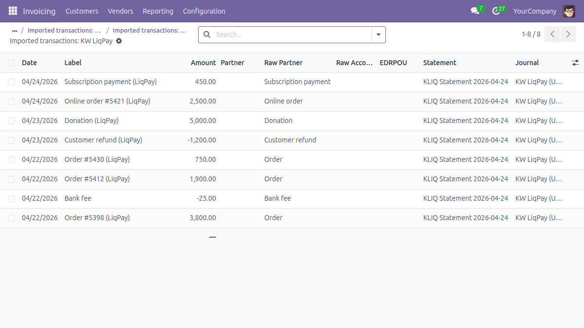 LiqPay enricher &mdash; transactions list with sender details