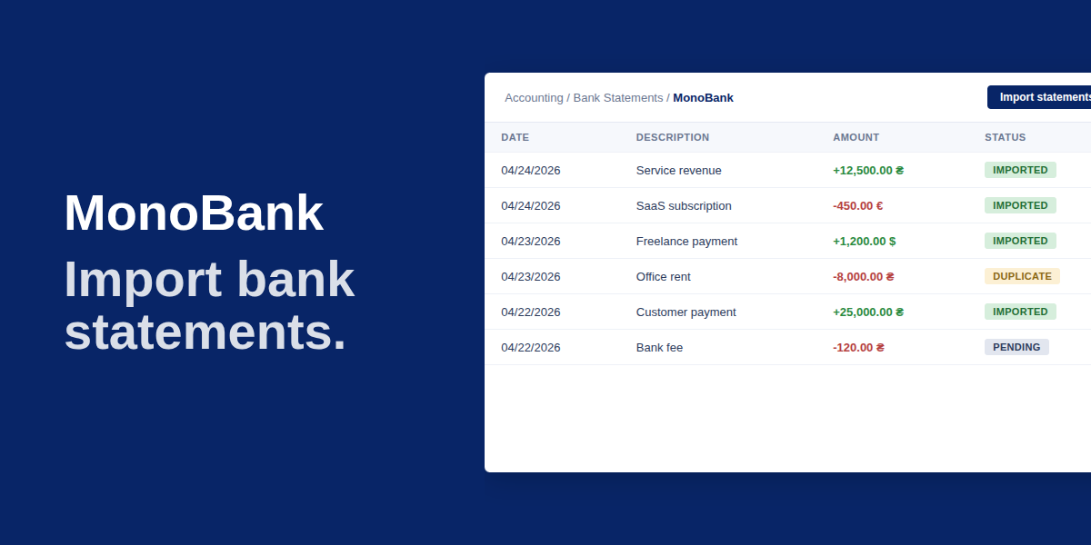 Bank Statement Monobank