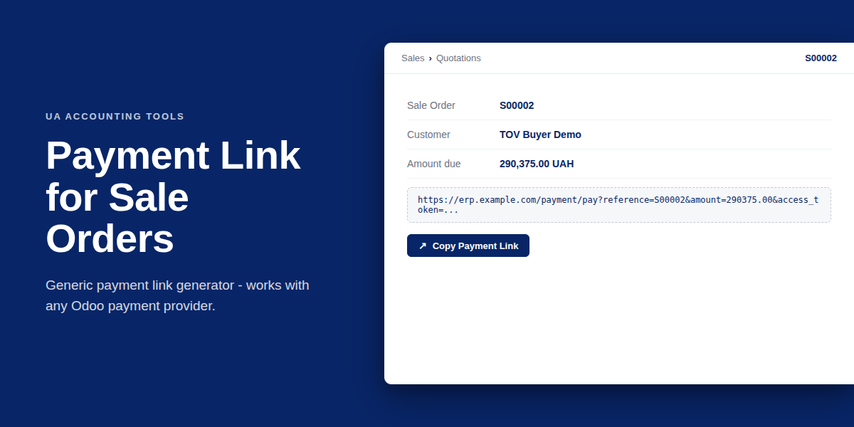Sale Order Payment Link Generator