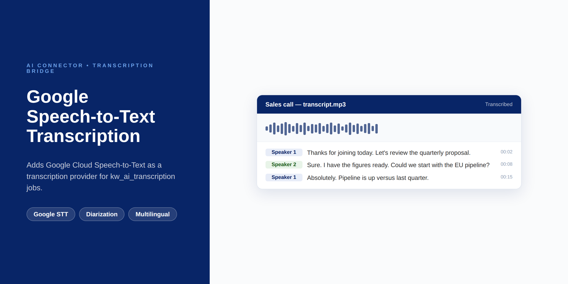 AI Connector - Google Transcription